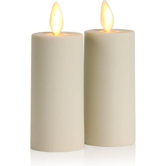 Luminara Outdoor Votive Flameless 1.2W Moving Flame LED Candle, Ivory, 1.5" x 4" - Picture 1 of 4